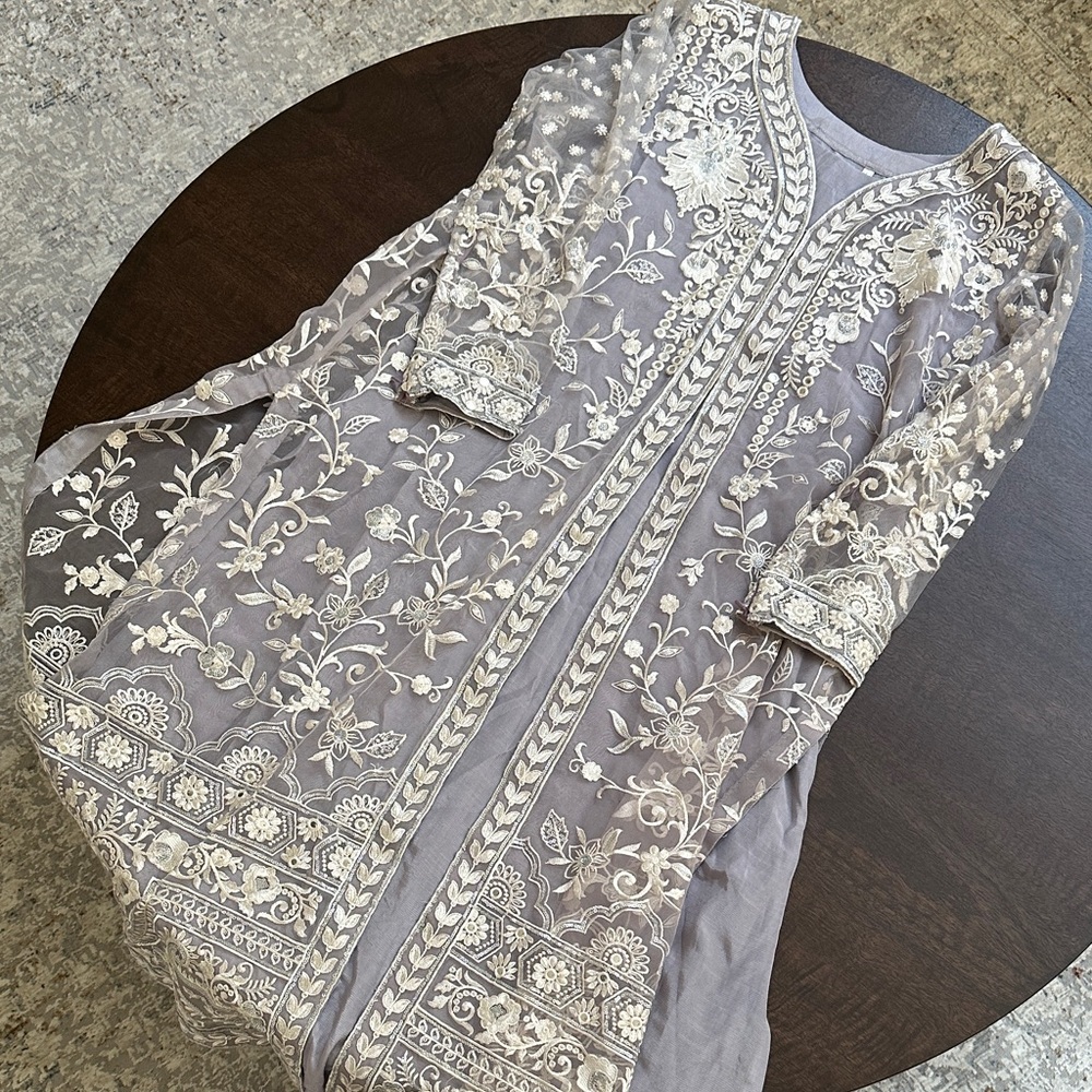 Tena Durrani Elegant Embroidered Sheer suit - Picture 5 of 12